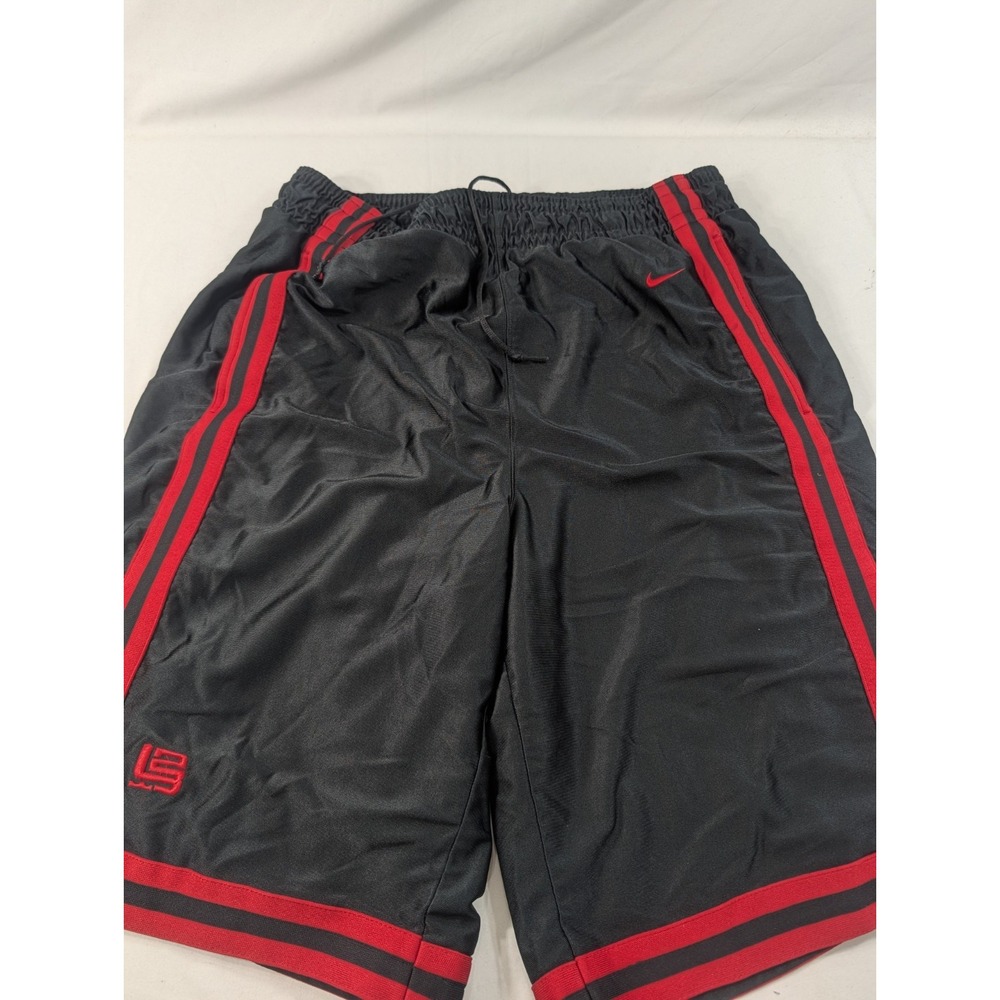 VTG Nike Dazzle Shiny Shorts XL Heavy Black Red Baggy Basketball Y2K Swoosh 90s